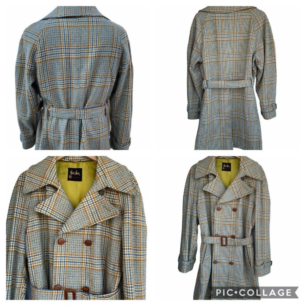Vtg 70s Sir Jac Crest of Outerwear Plaid Coat - Picture 12 of 12